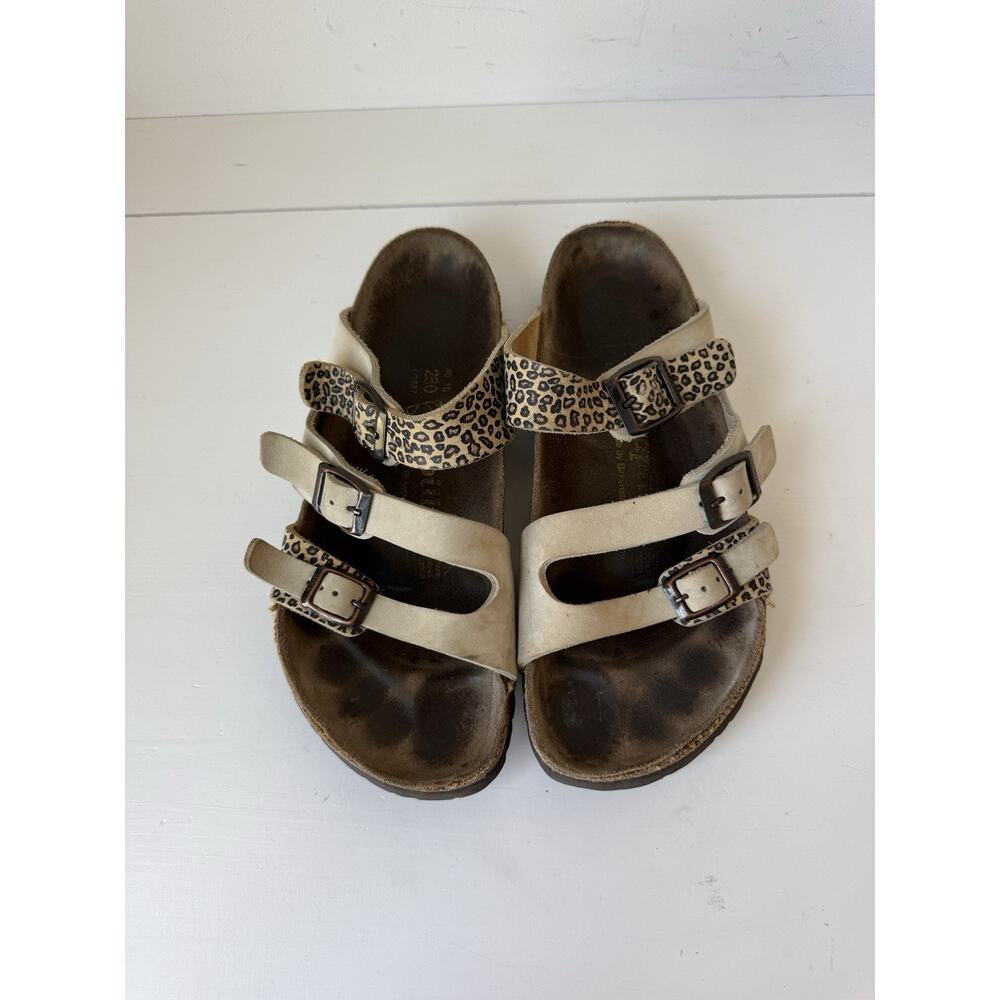 Birkenstock Shoes Womens Size 9 Papillio Tan Leopard Leather Sandals EU 40 - Picture 4 of 10